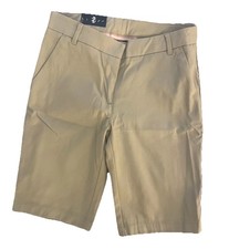 IZOD Juniors Teen Girls Khaki Chino Bermuda Shorts Sz 1 Skinny School Uniform