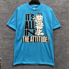 Vintage Garfield Its All In The Attitude Tee Mens L Teal Delta Made In USA