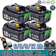 Für Makita 18V Akku Professional 6/8/9/12Ah BL1830 BL1850B BL1860 Akku Ladegerät