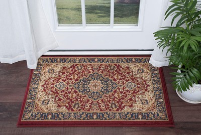 Kirsten Traditional Oriental Red Scatter Mat Rug, 2' x 3'