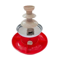 9.4'' Chocolate Fountain Machine 4 Tier Stainless Steel Cheese Cascading Fondue