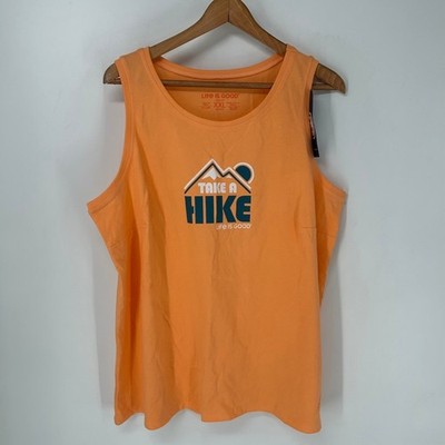 Life Is Good Shirt Womens 2XL Orange Take A Hike Crusher Tank Graphic