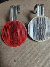 Vintage Cat Eye reflectors RR-250-WZ set red/white, front/rear 80s, cateye, used