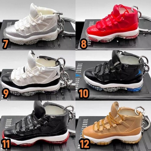 USA Verkäufer - Jordan 11 Sneaker Schlüsselanhänger, Mini Schuh Sammlerstück Display Box - Bild 3 von 8