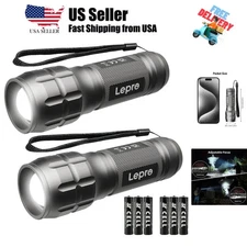 LED Flashlights High Lumens, Small Flashlight, Waterproof, Adjustable Focus F...