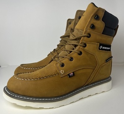 Sureway 819WP Men s 6 Inch Waterproof Moc Toe Work Boot Men s Size 14 Brown ￼