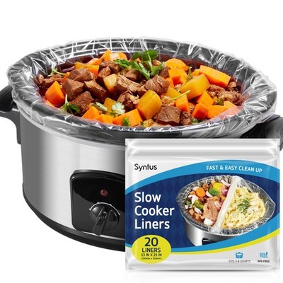 Syntus Crock Pot Liners, 20 Count 13'' x 21'' Large Size Slow Cooker Liners Fits