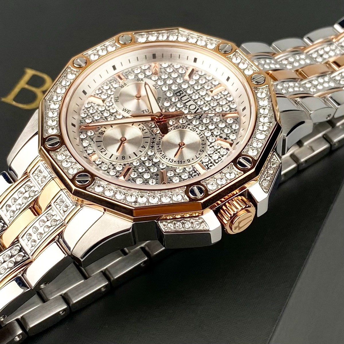 Bulova Octava 98C133 Quartz 41.5mm Quartz Crystal Dial Two-Tone