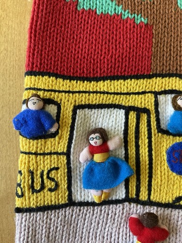 Cotton Salsa School Bus Teacher Sweater Vest Size L/XL Made In Peru - Picture 8 of 24
