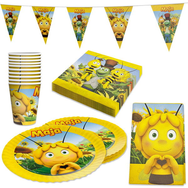 Biene Maja 38-Tlg. Party Set – Kindergeburtstag Deko Mit Tischdecke Servietten-image