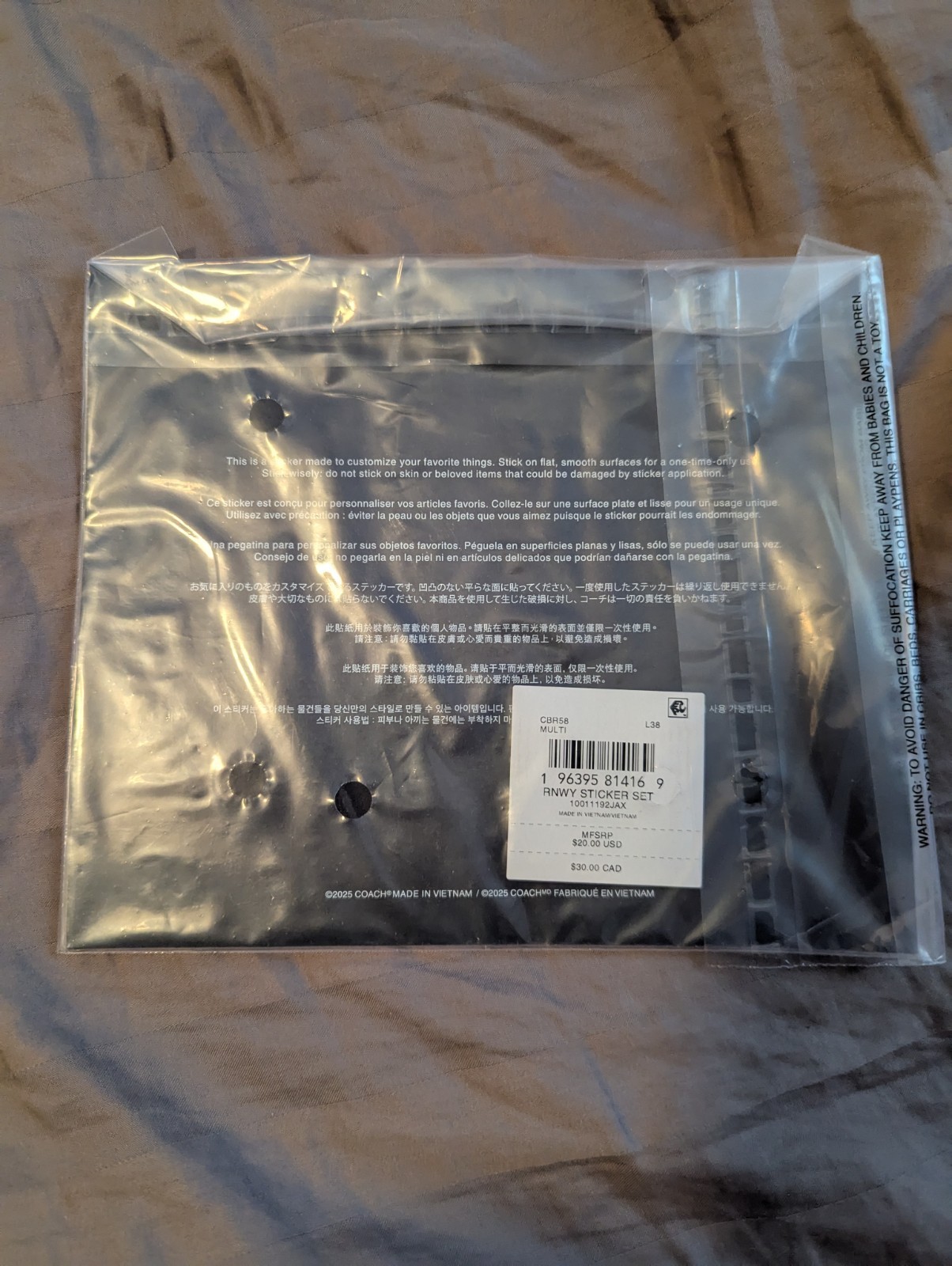 Coach Brand New Stickers NWT Authentic Luxury Fashion