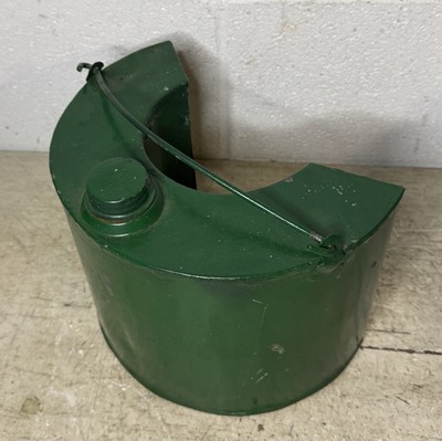 Unusual Rare Vintage U Shaped Jerrycan Fuel Can C Shaped Green Metal 10 x6 