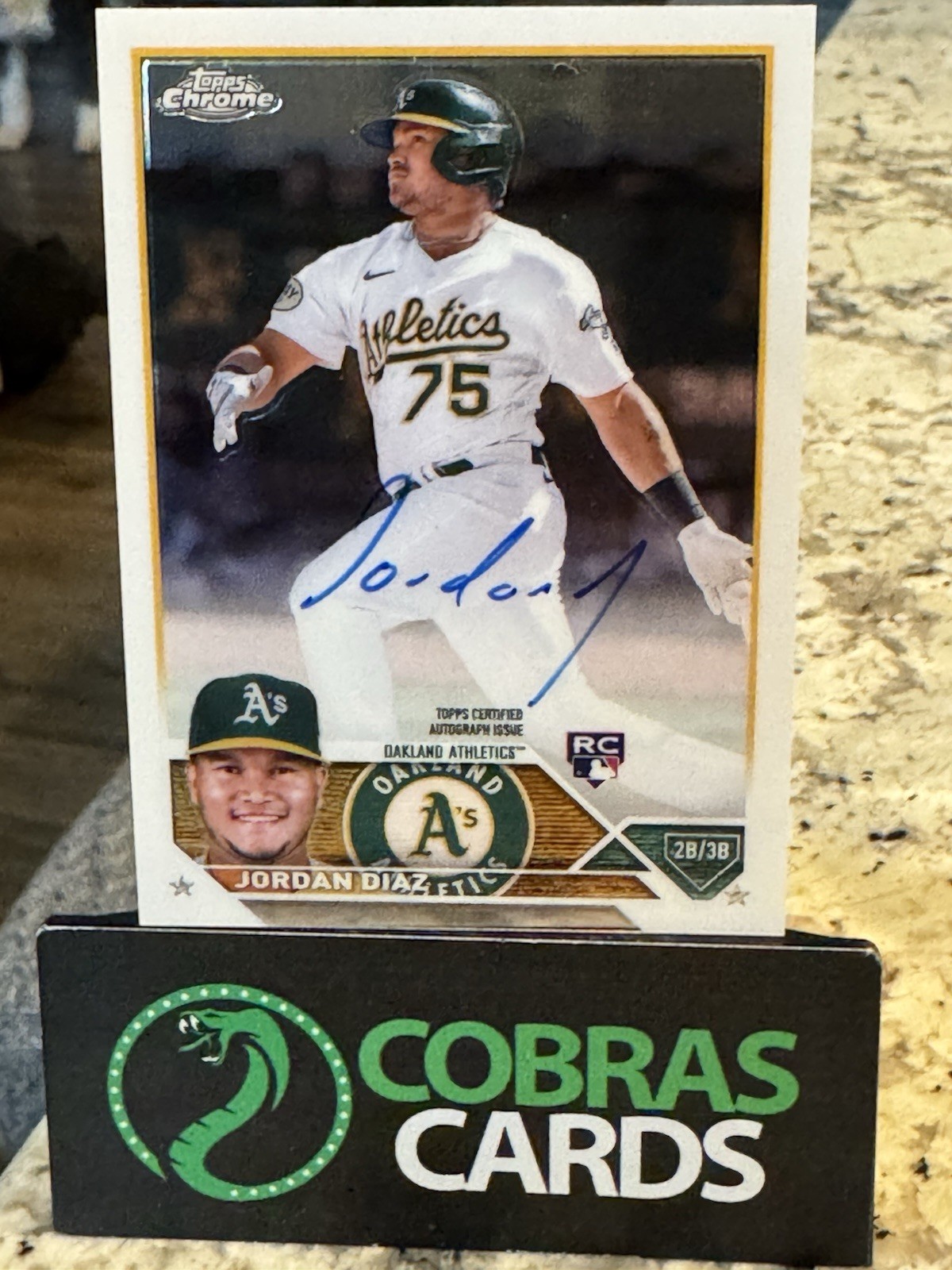 2023 Topps Chrome Jordan Diaz Rookie Auto RC Rookie #RA-JDI Athletics