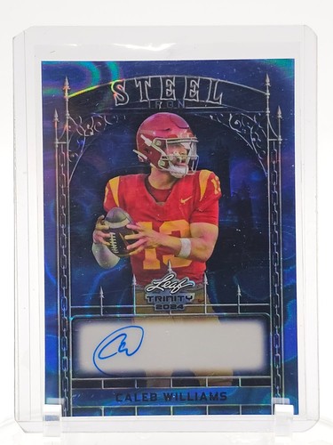 CALEB WILLIAMS 2024 LEAF TRINITY STEEL BLUE LAVA ROOKIE RC AUTO /5 #S-CW1 Q3403
