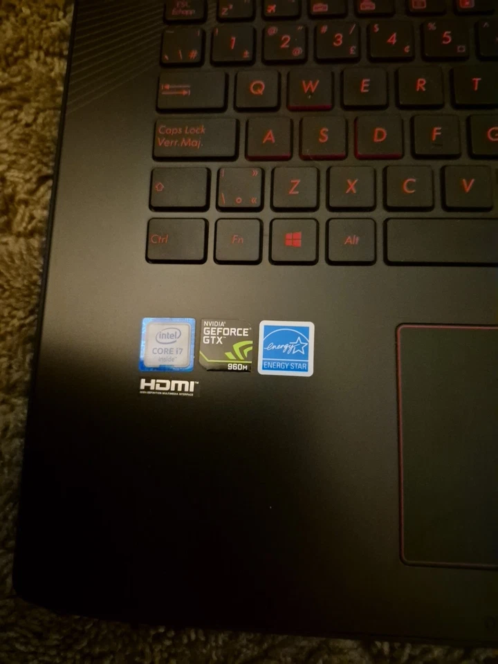 Broken ASUS Republic of Gamers (ROG) GL752V gaming laptop For Fixing Or Parts - Image 4 of 4