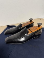 Prada Shoes Mens Size 6.5 Black Spazzolato Leather Loafer Dress Slip-On 2D1414