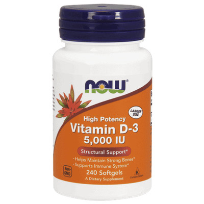NOW FOODS Vitamin D3 5000 IE (Vitamin D3) - 240 Kapseln