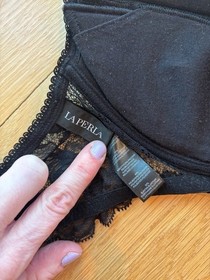 La Perla Bra Black Luxury Stretch Leavers Lace Size 36B