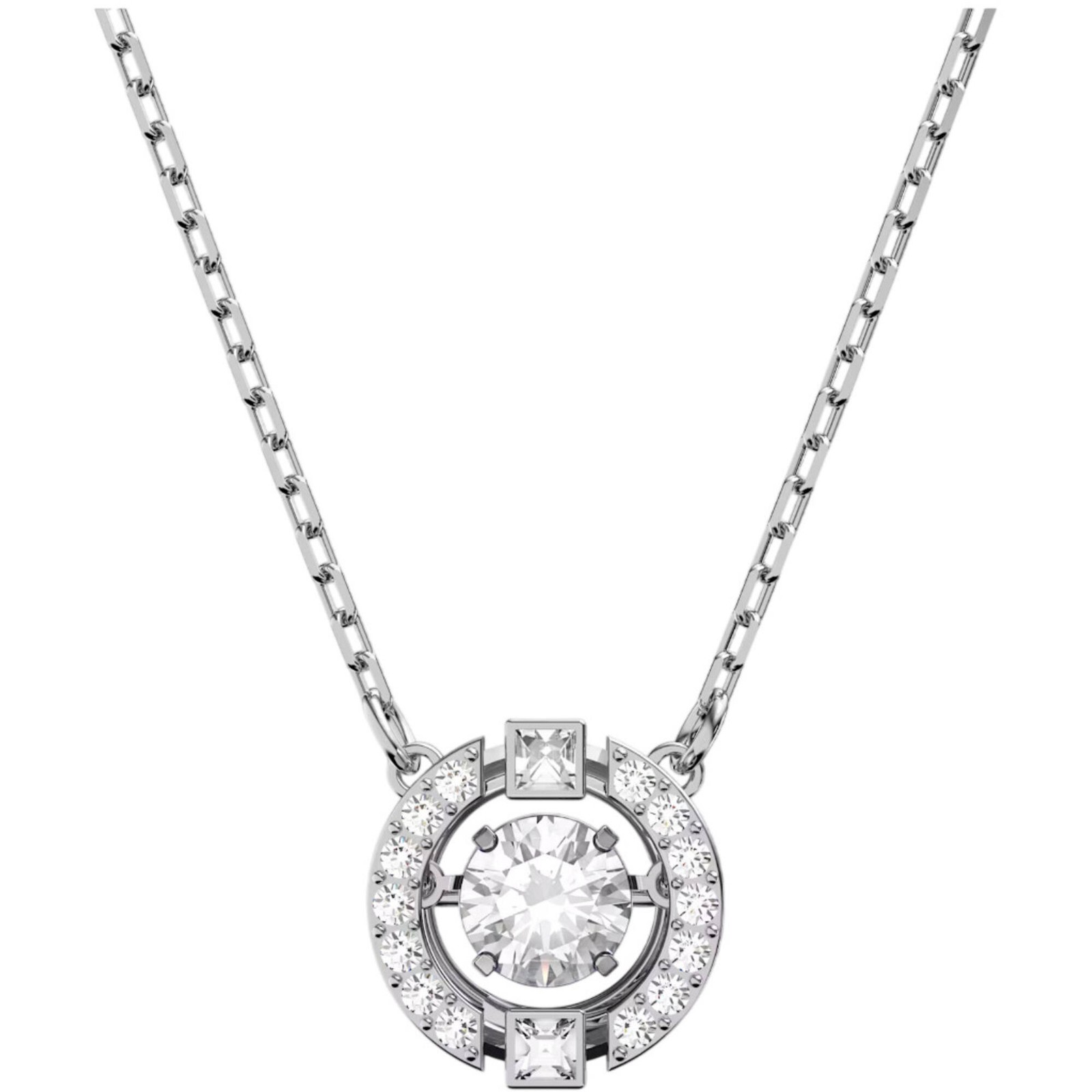 Swarovski Womens Pendant Necklace Una Dancing Crystal Design Silver 5286137 16690₽