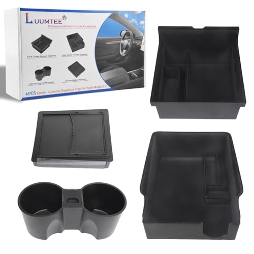 Luumtee Center Console Organizer Tray Fit for Latest 202 Tesla Model 3/Y Armrest