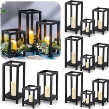24 Pcs Wedding Lantern Centerpiece Set Include 12 Rustic Wooden Candle Lanter...