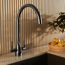 Dual Lever Gunmetal Monobloc Kitchen Mixer Tap - Enza Tamara TAMDLAGB