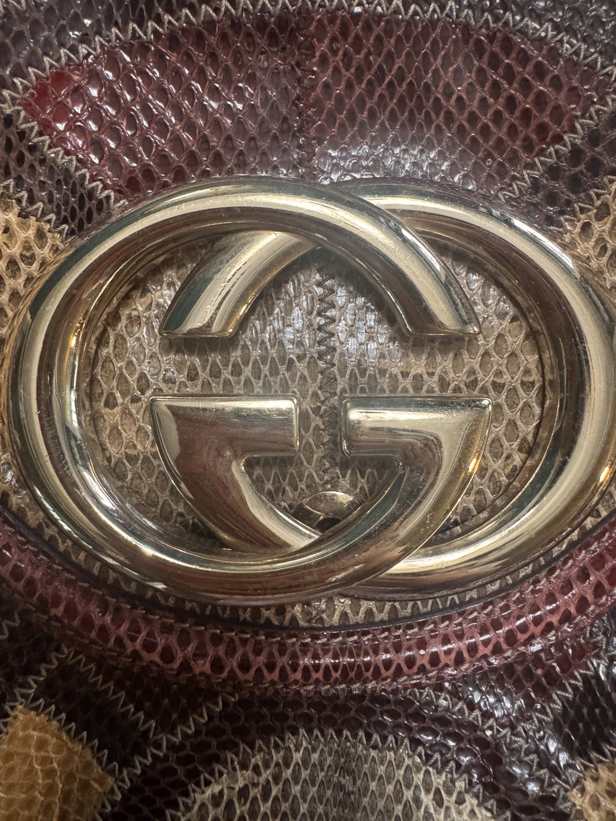 Gucci Britt GG Patchwork Croco/Python/Authentic R… - image 6