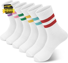 6 Pairs Toddler Kids Boys Basketball Athletic Crew Socks, Youth Girls Cozy Casua