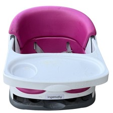    Ingenuity Pink Booster Seat w/ Tray Harness Portable Toddler Feeding Chair