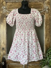 Universal Threads Floral Dress With Pockets Cotton Pink Ruched Small