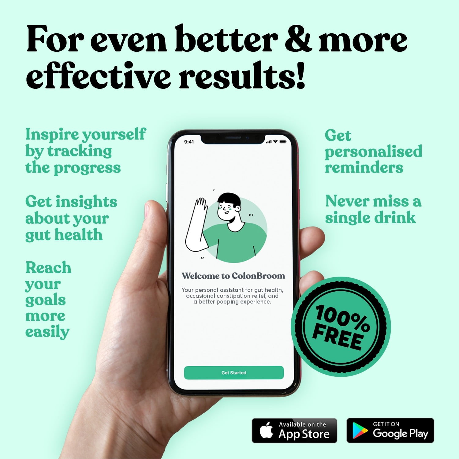 ColonBroom Psyllium Husk Powder Colon Cleanser - Fiber Supplement, Strawberry