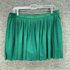 Prince Skort Women L Large Green Pleated Short Lined Pull On MId Rise Casual