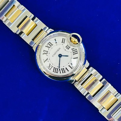 Cartier Ballon Bleu 28MM Stainless Steel And 18K Gold Quartz 6.5''