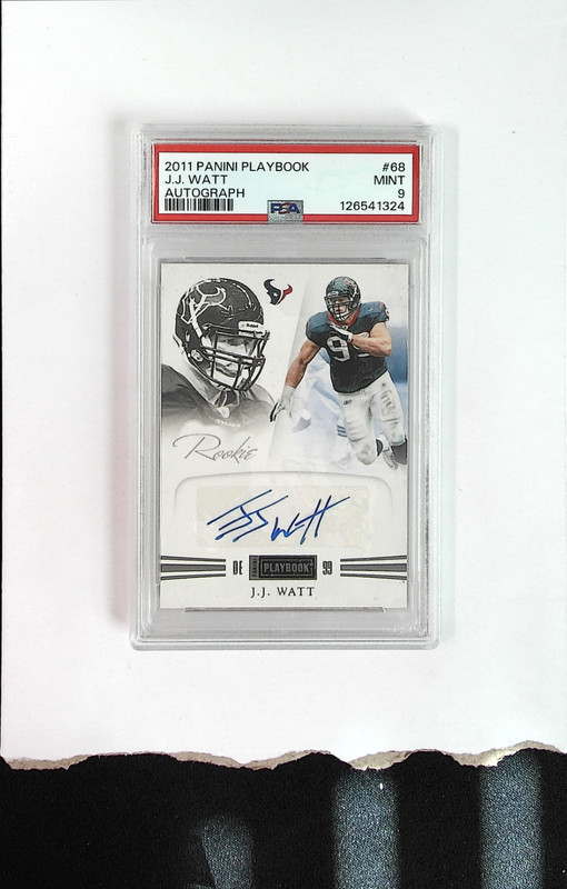 2011 Panini Playbook J.J. Watt #68 RC Rookie AUTO /299 PSA 9 Low Pop