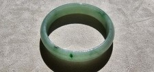 Certified Natural Burma Grade A Jadeite Jade Oval Bangle Icy Light Green 53 mm