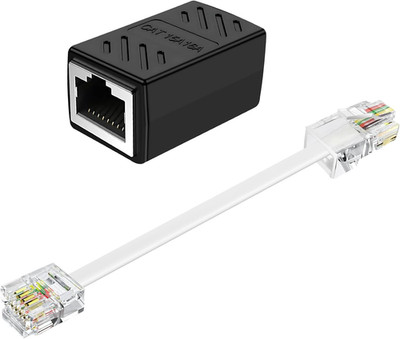 RJ11 to RJ45 Adapter Phone Jack to Ethernet Cable Adapter, RJ45 8P8C Female to R