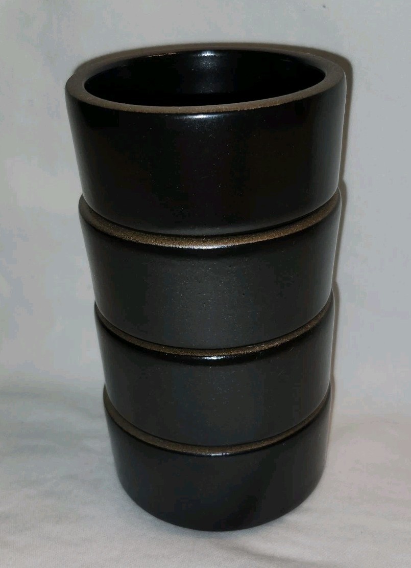 4 Heath Ceramics Small Ramekin #306 Dark Brown Round Sauce Dessert