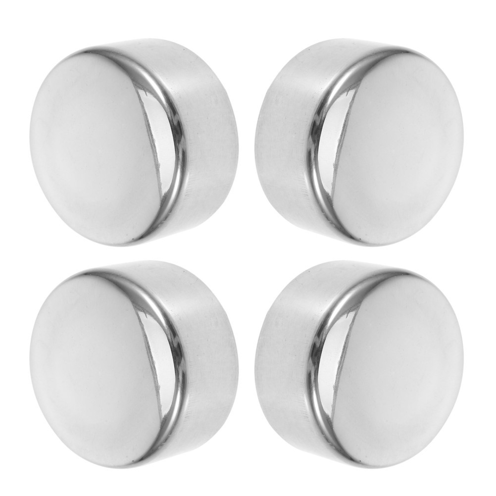 4 Pcs Round Stainless Steel Handrail End Caps Staircase Rail Tube Cover ...
