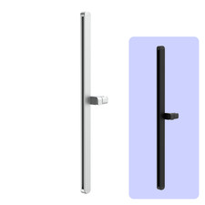 instmaier Cleo Duschstange | 78,5cm Höhe | Chrom & Schwarz | Design Brausehalter