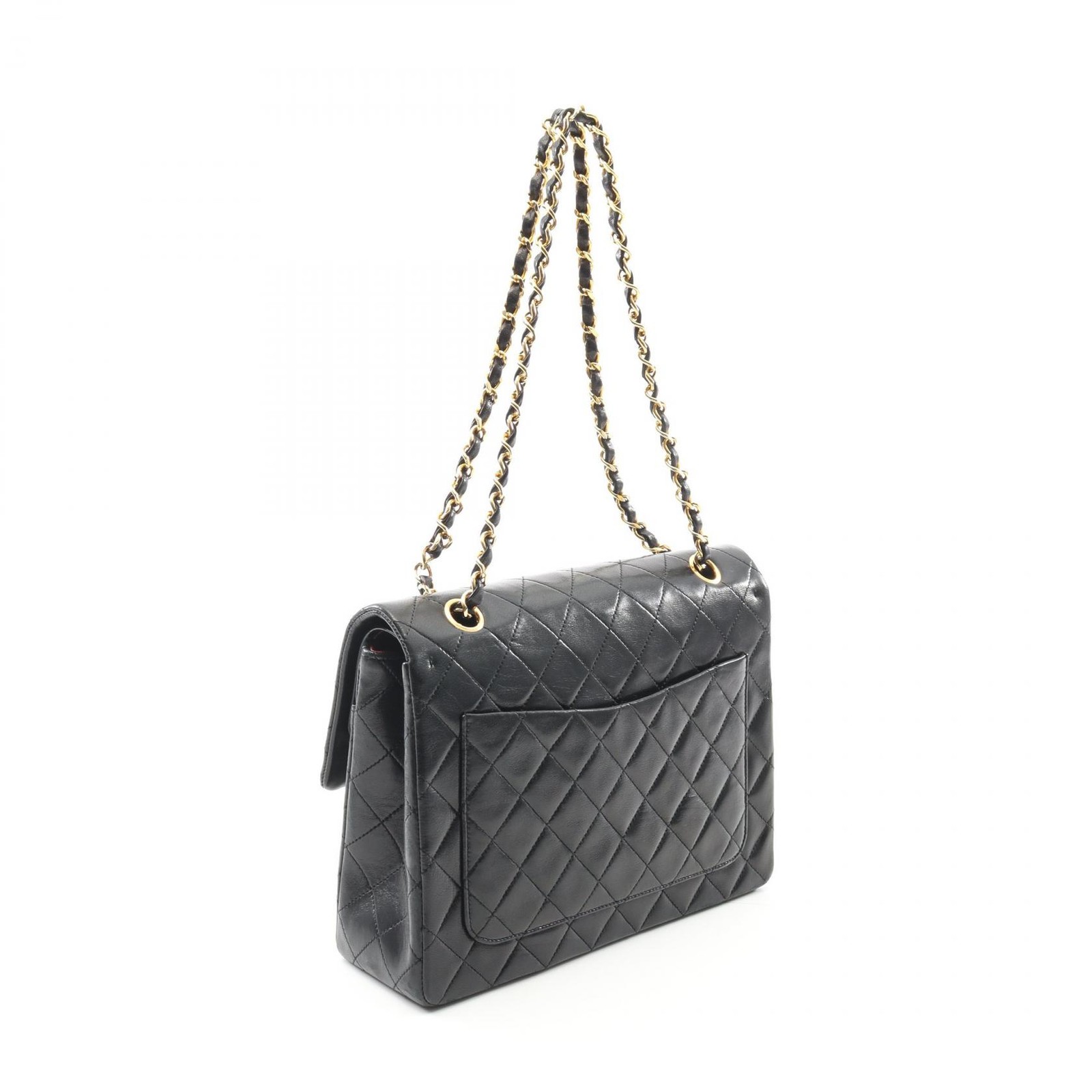 Chanel Matelasse W Flap Shoulder Bag in Lambskin Sheepskin