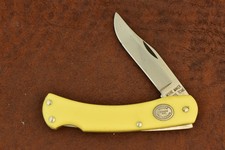 MOORE MAKER MATADOR TEXAS MADE IN USA YELLOW LOCKBACK SODBUSTER KNIFE (28327)