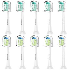 10 Pack Replacement Toothbrush Heads for Sonic Electric Toothbrushes, White