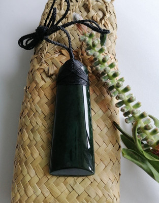 New Zealand Jade Greenstone Polished Toki Large Pendant 85mm x 32mm Unisex