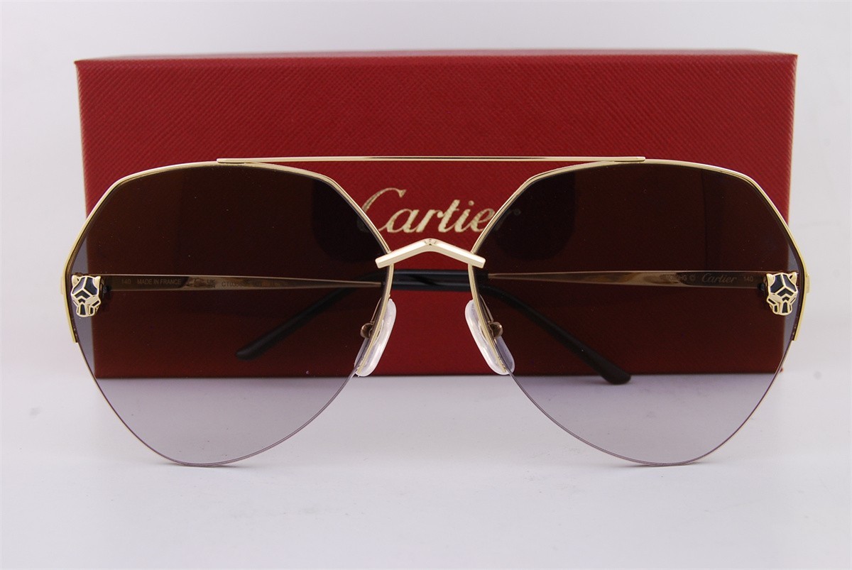 Brand New Cartier Sunglasses CT 0355/S-001 Gold/Grey Gradient For