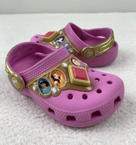 CROCS 'Disney Princess Light-Up' Toddler Girls Clogs Size 7 Pink Slip-On Strap