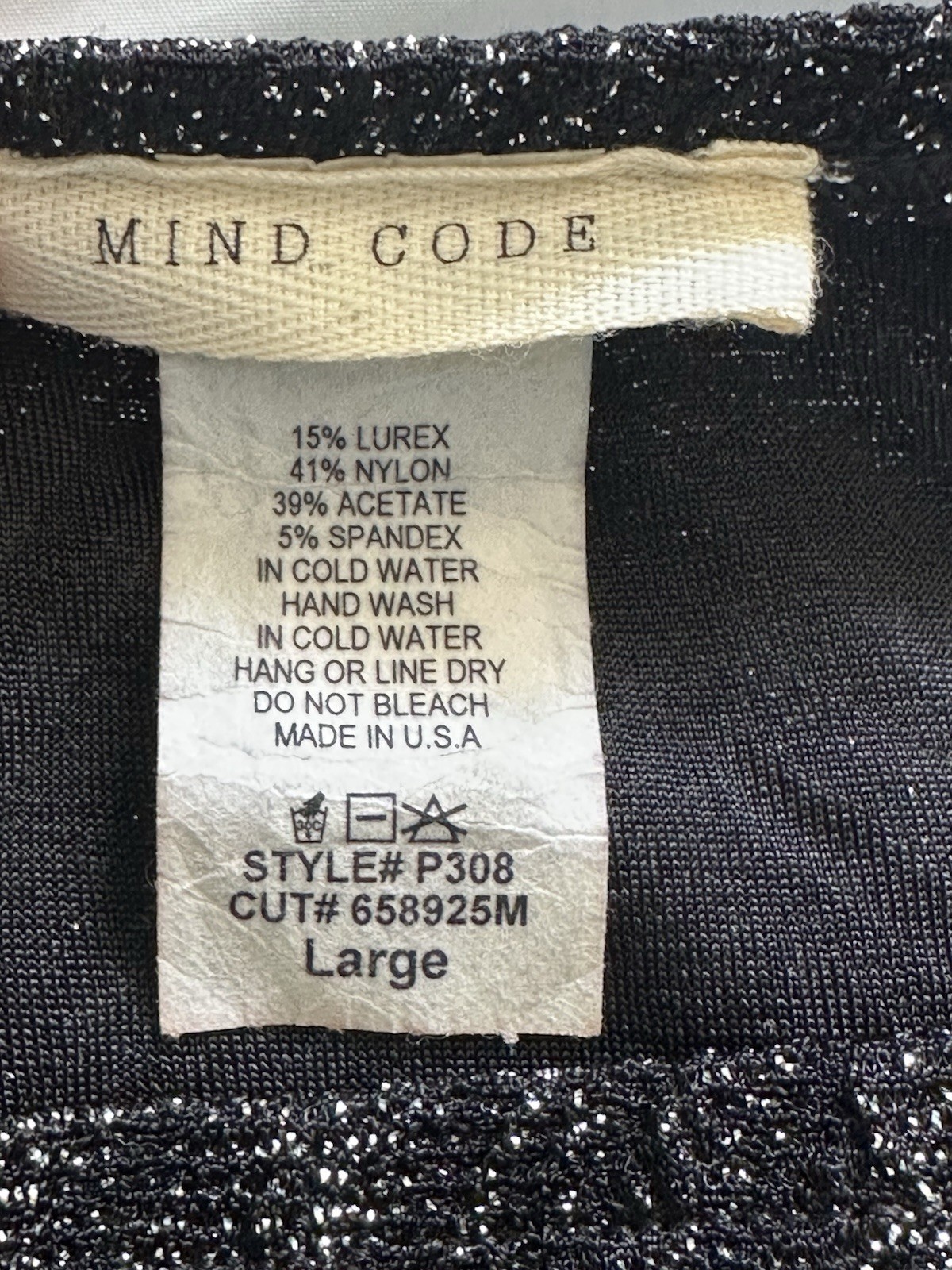 Mind Code Black Sparkle Dress Mid Length Skirt An… - image 5