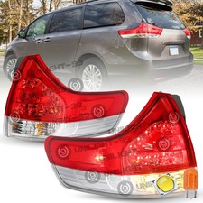 For 2011-2014 Toyota Sienna Rear Outer Led Tail Lights Brake Lamps Set Wbulbs