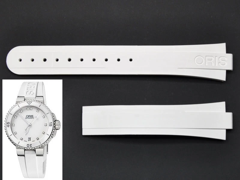 Oris aquis white rubber deals strap