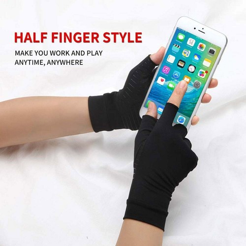 Arthrose Handschuhe Kupfer Kompressionshandschuhe Karpaltunnel Rheuma Fingerlose - Bild 54 von 60