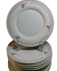 6  RETRO STEELITE international BONE CHINA ENGLAND 6 1/4" FLORAL WINE BLUE